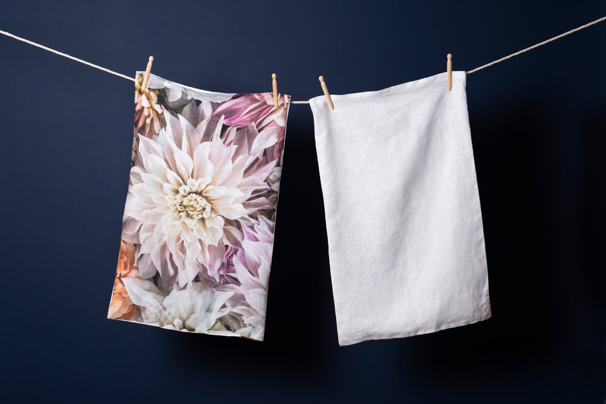 Dahlia Dream // 100% Luxury Linen Pillowcases (Single)