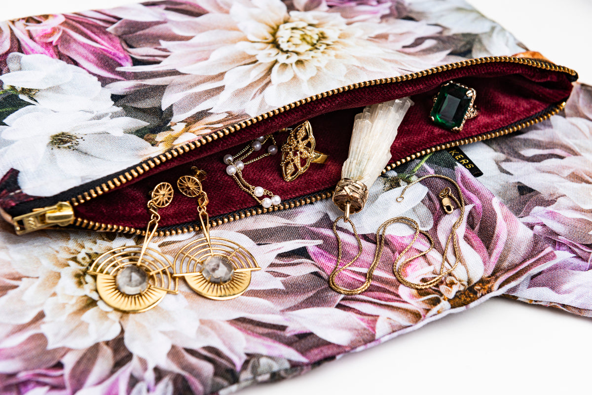 Dahlia Dream Velvet Clutch