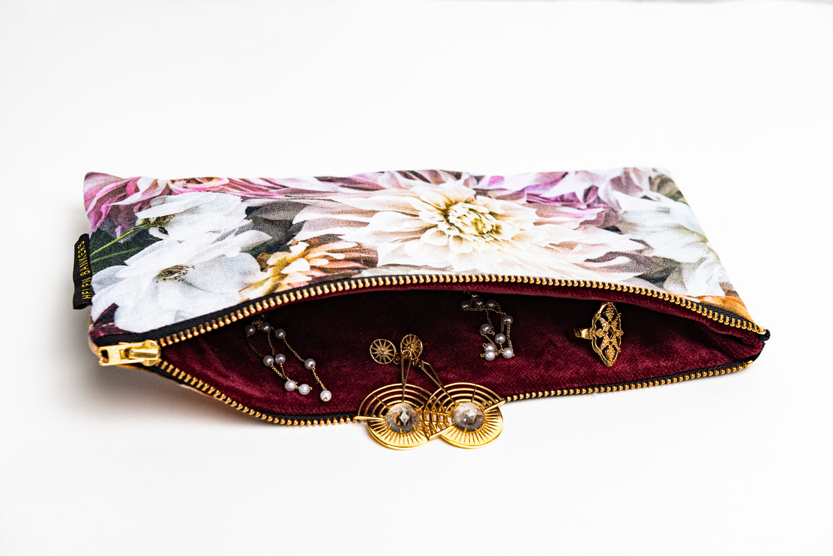 Dahlia Dream Velvet Clutch